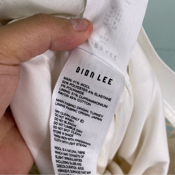 Dion Lee Fishnet Pants Cream Panel Straight‎ Leg Trousers Sz 8 - Picture 15 of 16